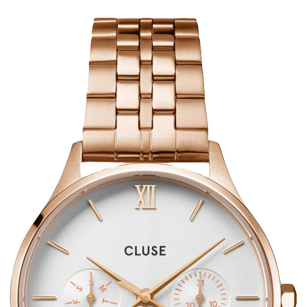Cluse CW10702 Minuit Multifunction White/Rose Gold - zegarek damski 3