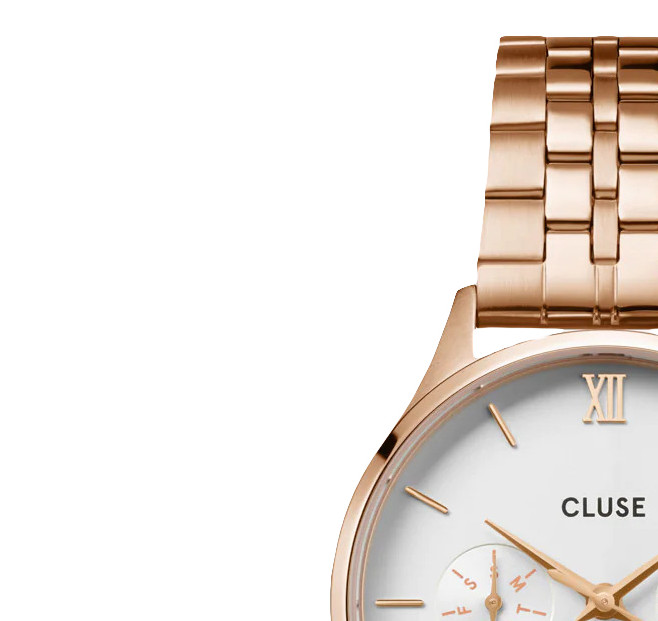 Cluse CW10702 Minuit Multifunction White/Rose Gold - zegarek damski 4
