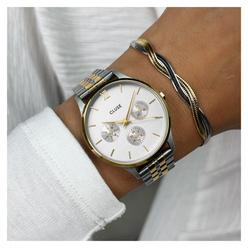 Cluse CW10704 Minuit Multifunction Gold/Silver - zegarek damski 9