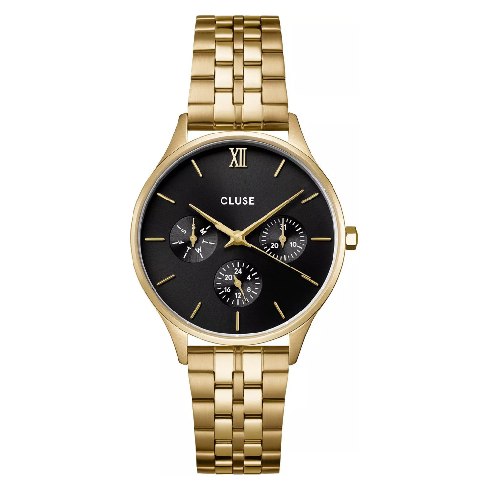 Cluse CW10707 Minuit Multifunction Gold Black Dial 34mm - zegarek damski 1