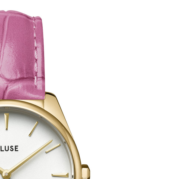 Cluse CW11213 Croco Pink/Gold - zegarek damski 5