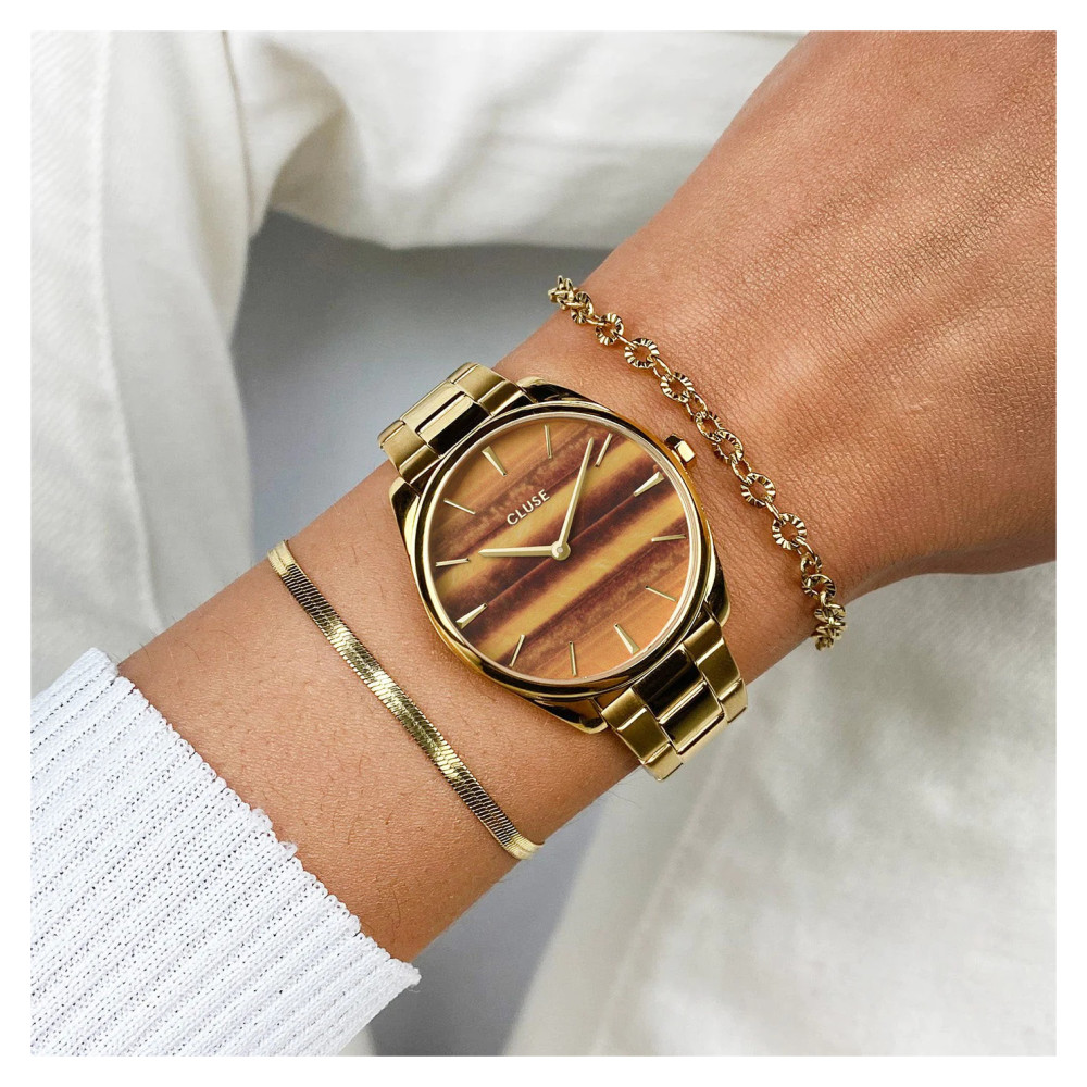 Cluse CW11218 Watch Steel Tigers Eye Gold Colour - zegarek damski 7