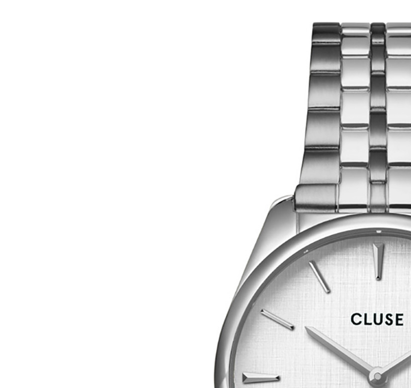 Cluse CW11219 Féroce Petite Steel Silver Linen - zegarek damski 4