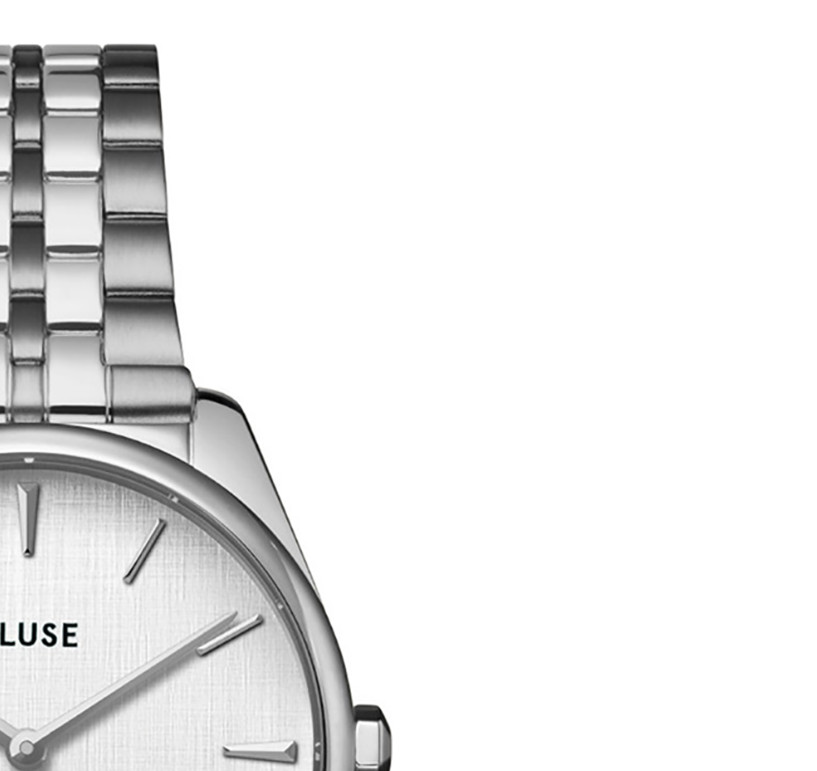 Cluse CW11219 Féroce Petite Steel Silver Linen - zegarek damski 5