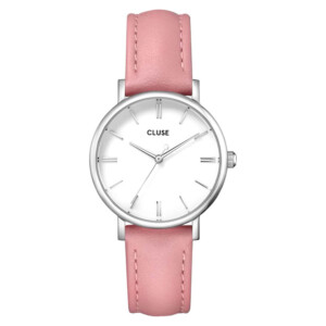 Cluse CW11404 Pavane Petite Leather Pink/Silver - zegarek damski