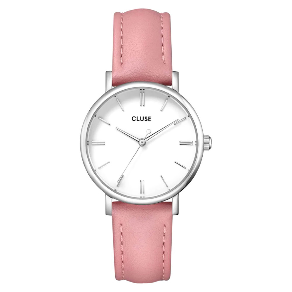 Cluse CW11404 Pavane Petite Leather Pink/Silver - zegarek damski 1