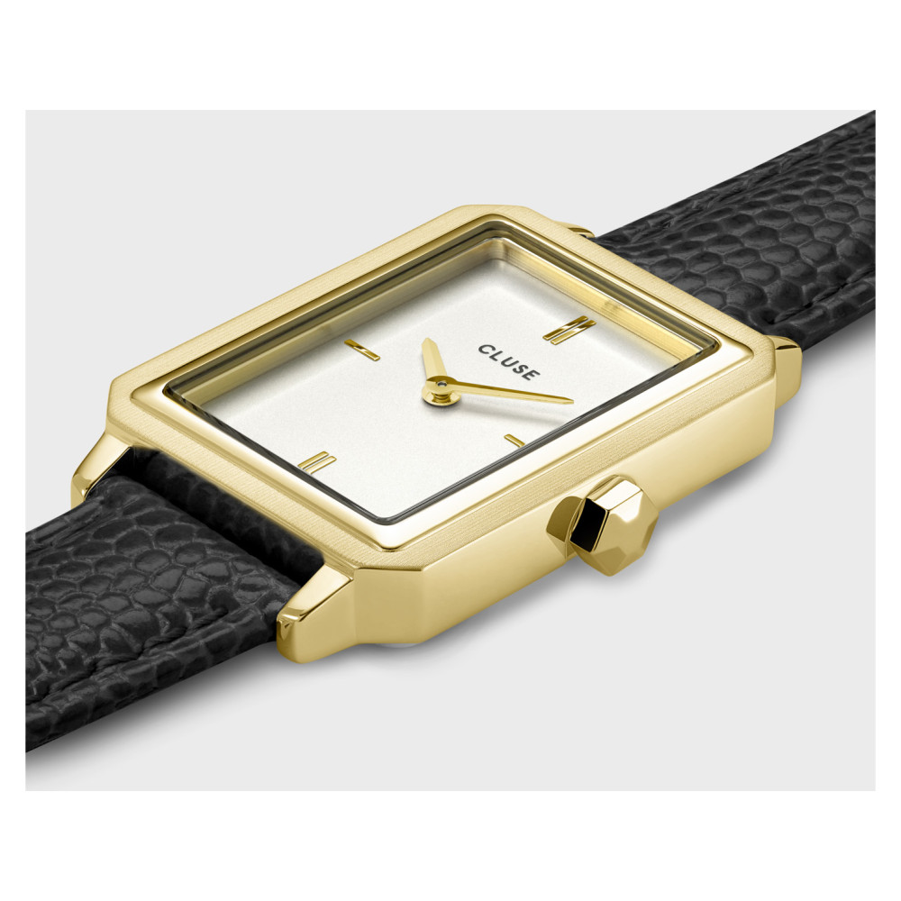 Cluse CW11504 Black Lizard/Gold - zegarek damski 8