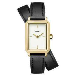Cluse CW11513 Fluette Black Leather Strap 23mm - zegarek damski