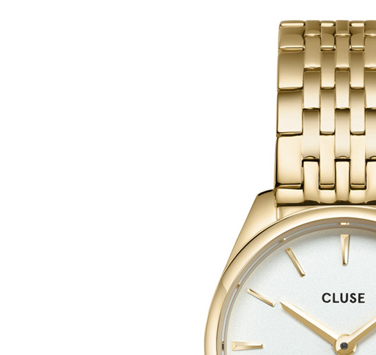 Cluse CW11705 Féroce Petite Steel White Gold - zegarek damski 4