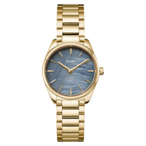 Cluse CW11707 Watch Steel Blue Pearl Gold Colour - zegarek damski