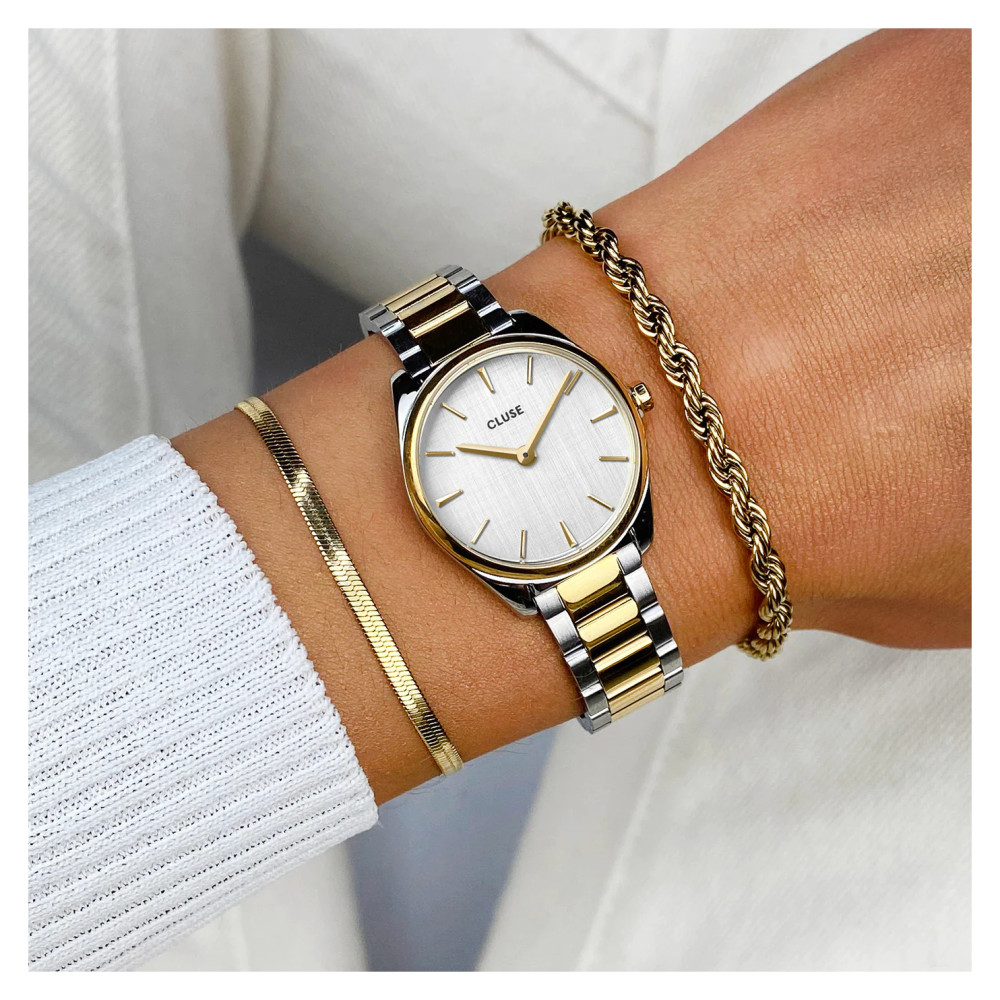 Cluse CW11708 Watch Steel Silver Bicolour - zegarek damski 9