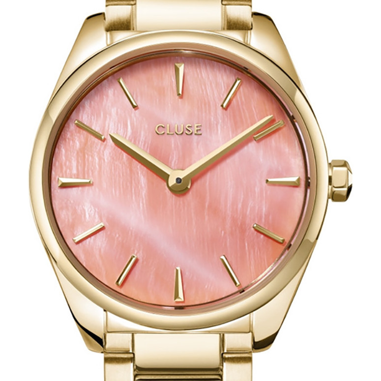 Cluse CW11709 Féroce Petite Steel Apricot/Gold - zegarek damski 2