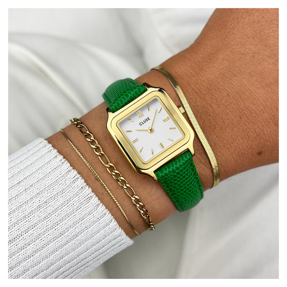 Cluse CW11803 Gracieuse Petite Leather White Gold - zegarek damski 9