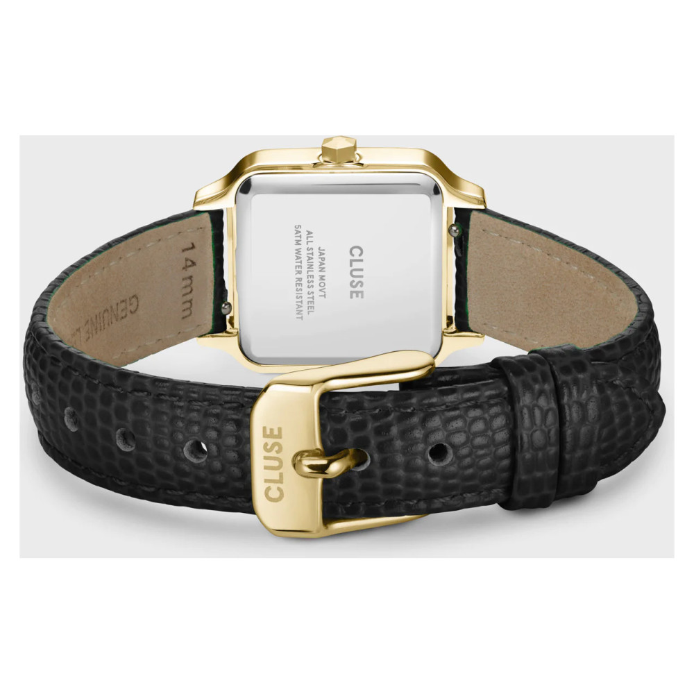 Cluse CW11805 Watch Leather Black Lizard Gold Colour - zegarek damski 8