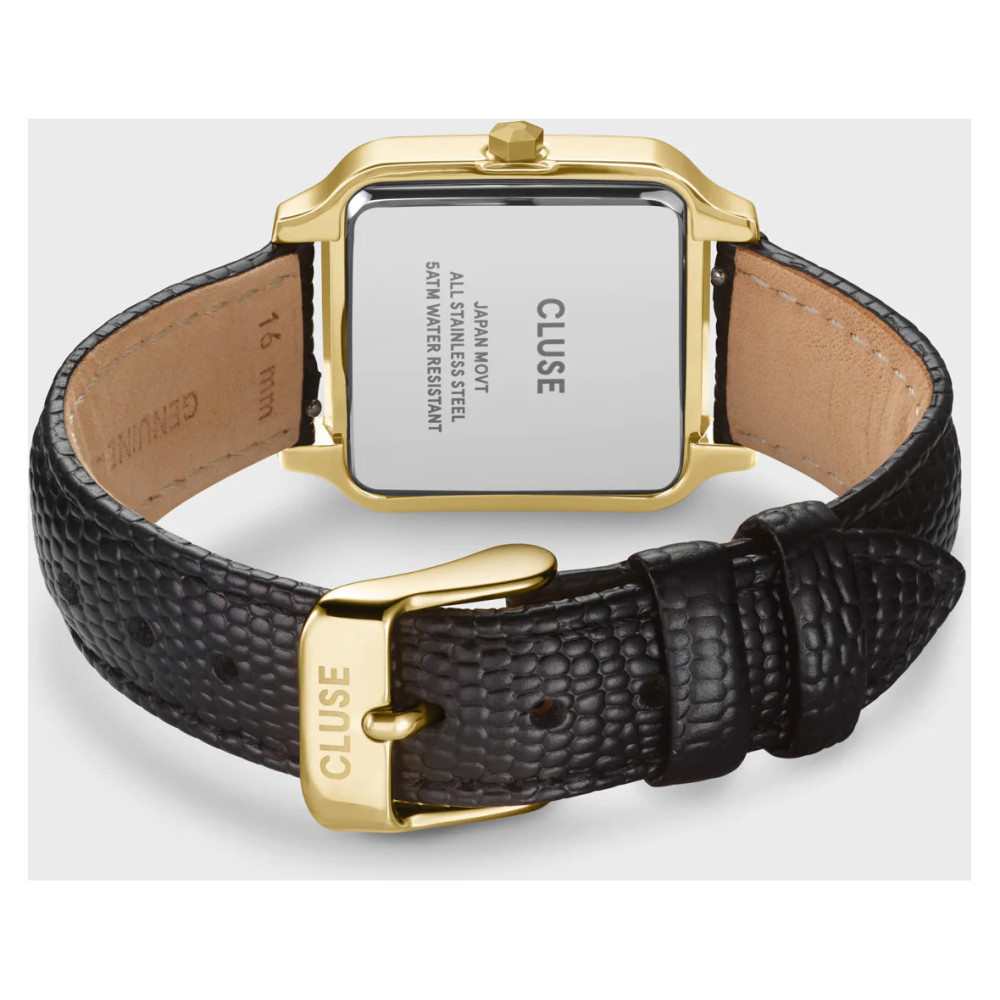 Cluse CW11903 Watch Leather Black Lizard Gold Colour - zegarek damski 8
