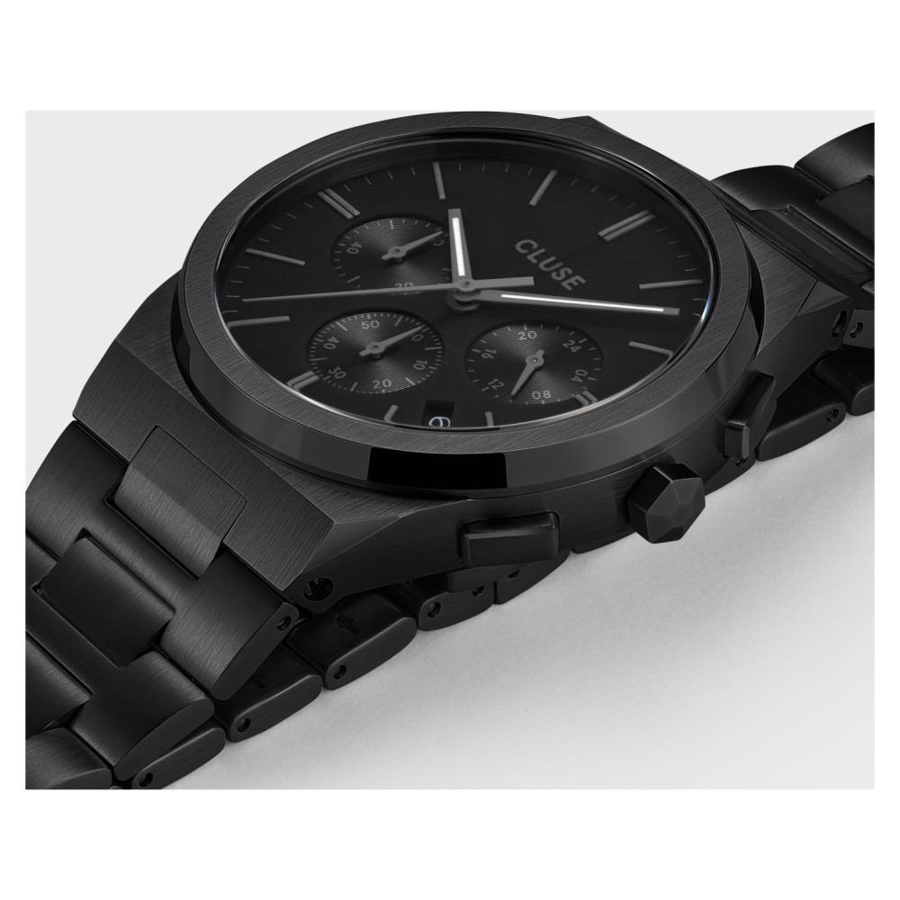 Cluse CW20802 Chrono Steel/Full Black - zegarek męski 8