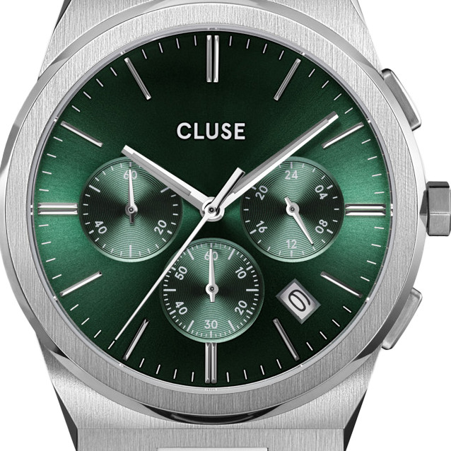 Cluse CW20803 Chrono Steel Green/Silver - zegarek męski 2