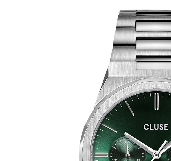 Cluse CW20803 Chrono Steel Green/Silver - zegarek męski 4