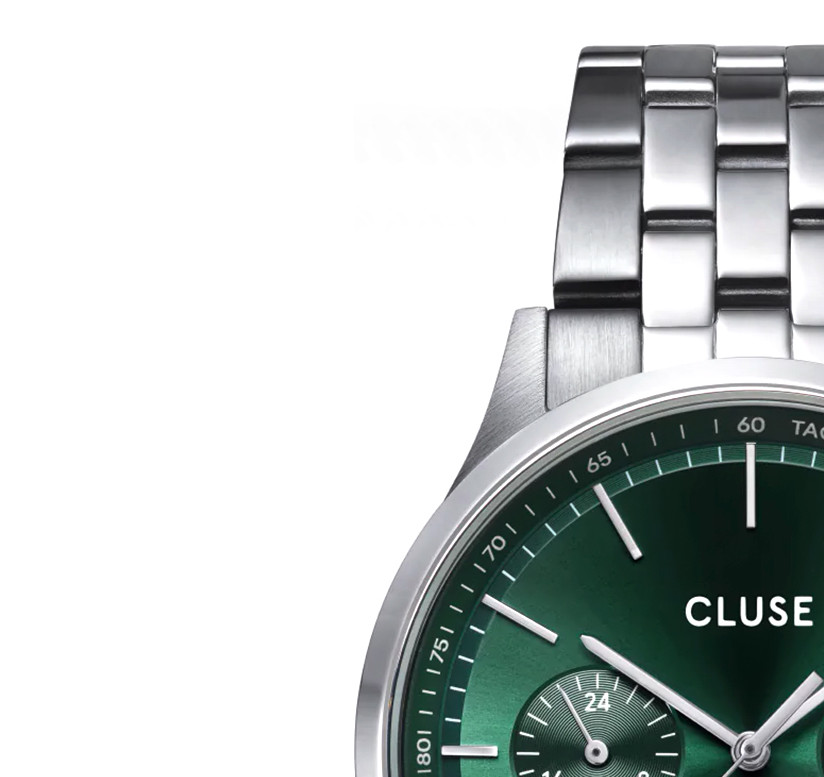 Cluse CW21002 Anthéor chrono Watch Steel green Silver Colour - zegarek męski 4