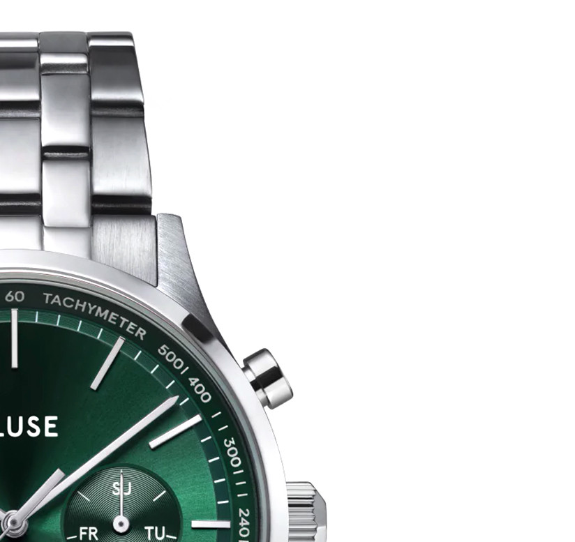 Cluse CW21002 Anthéor chrono Watch Steel green Silver Colour - zegarek męski 5