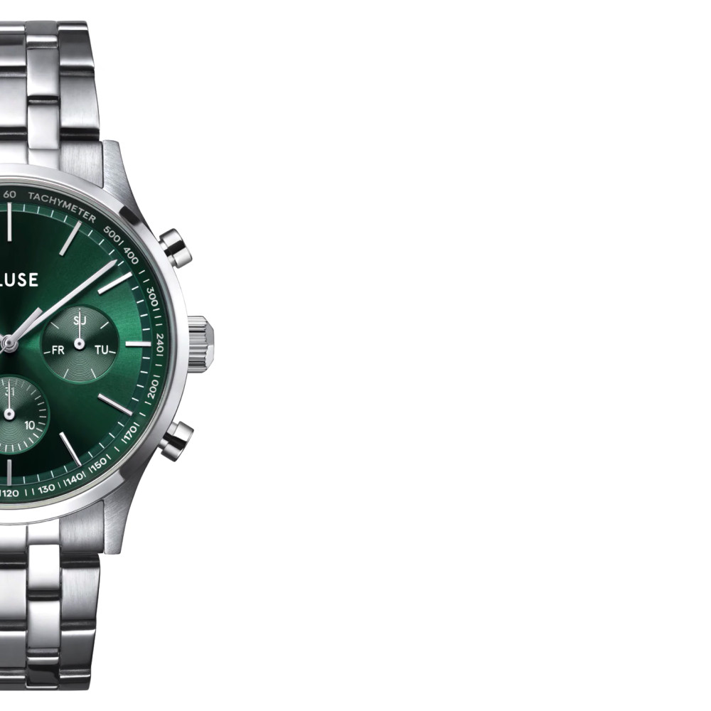 Cluse CW21002 Anthéor chrono Watch Steel green Silver Colour - zegarek męski 6