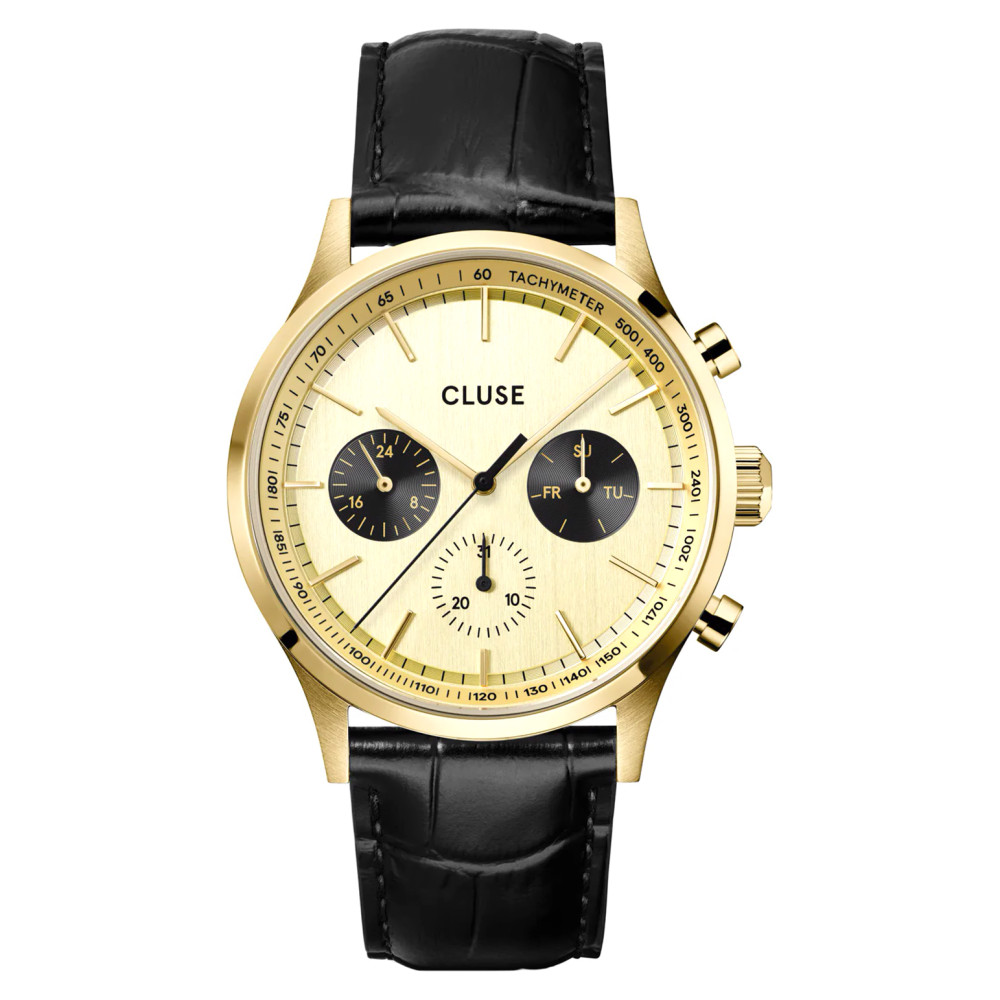 Cluse CW21005 Anthéor Multifunction Leather Gold - zegarek męski 1