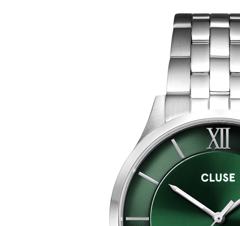 Cluse CW22702 Aravis Green Silver - zegarek męski 4