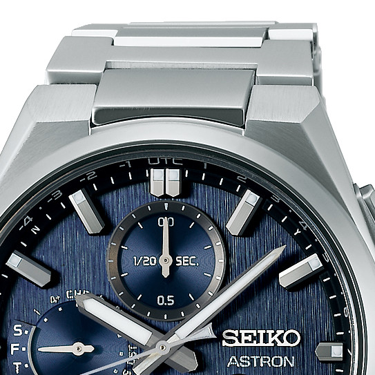Seiko SSH161J1 Astron GPS Solar 5X Dual-Time Chronograph Blue 42mm - zegarek męski 3