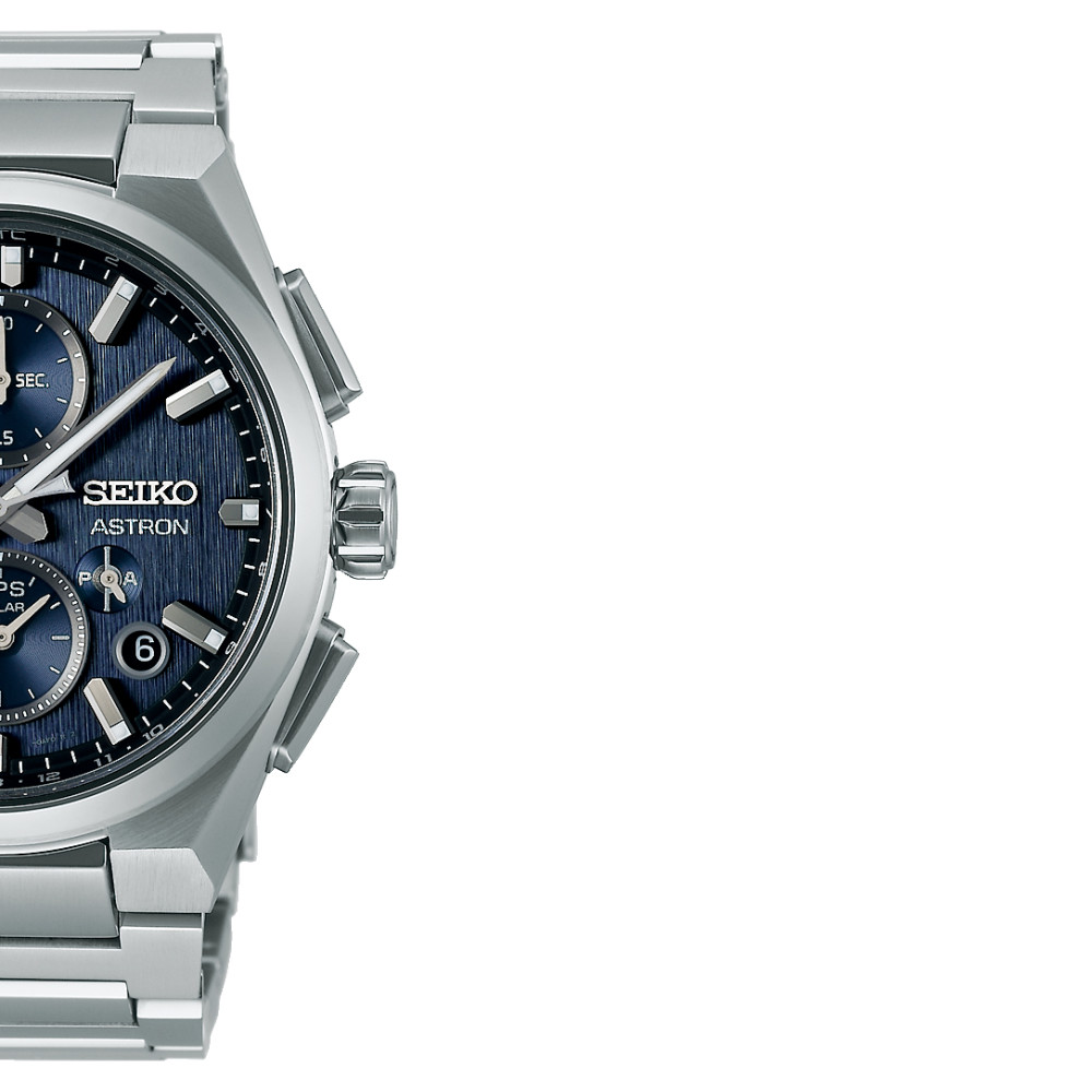 Seiko SSH161J1 Astron GPS Solar 5X Dual-Time Chronograph Blue 42mm - zegarek męski 6