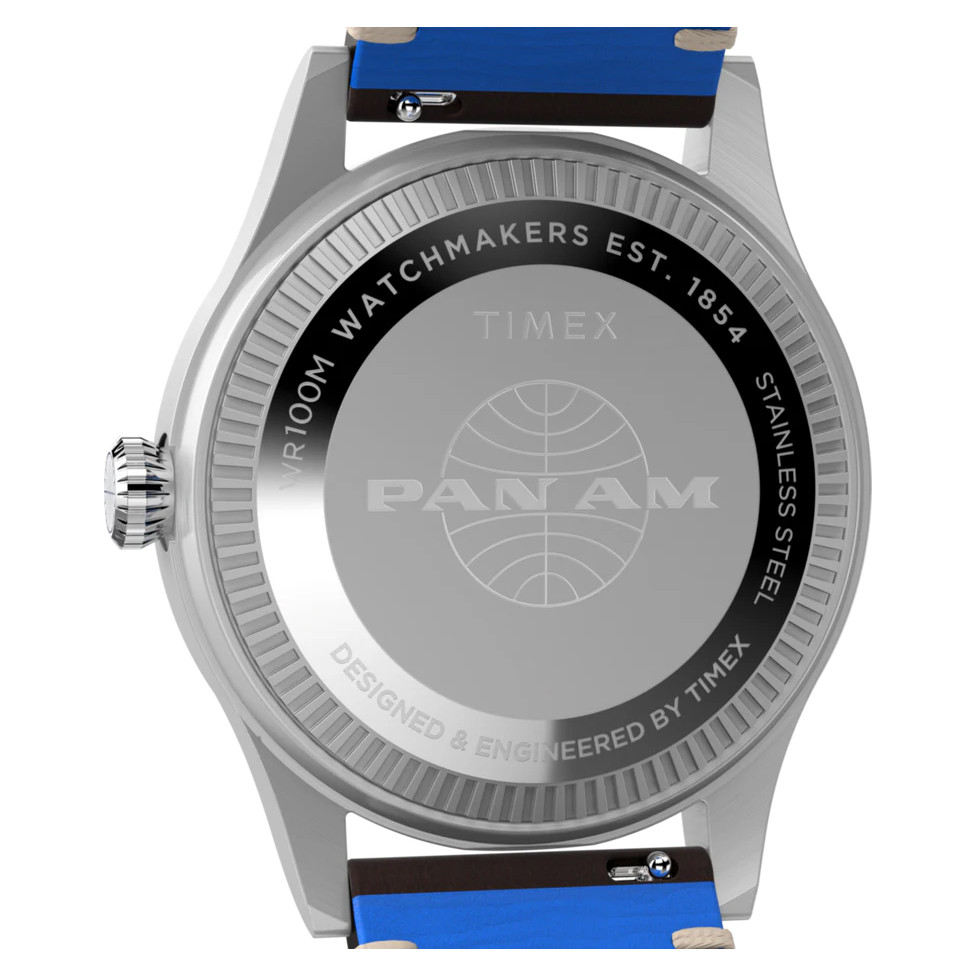 Timex TW2W97300 Waterbury GMT x Pan Am® Brown Leather Strap 39mm - zegarek męski 8