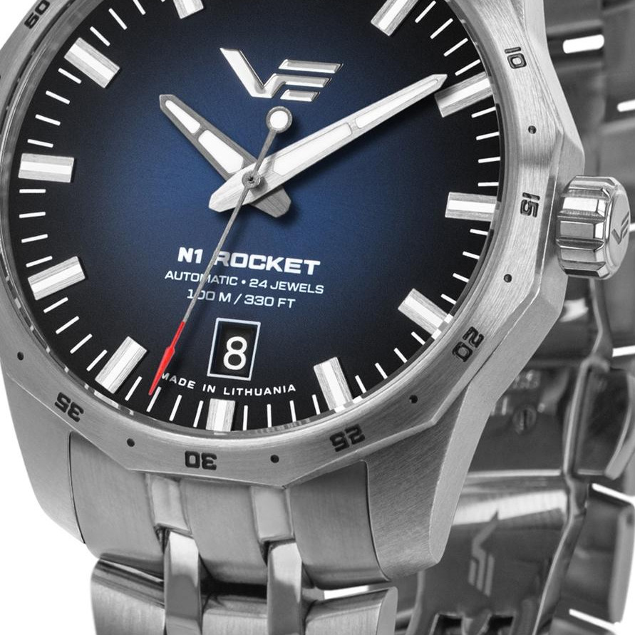 Vostok Europe NH35A-125A748B Rocket N-1 Automatic Blue Compact 39mm - zegarek damski 2