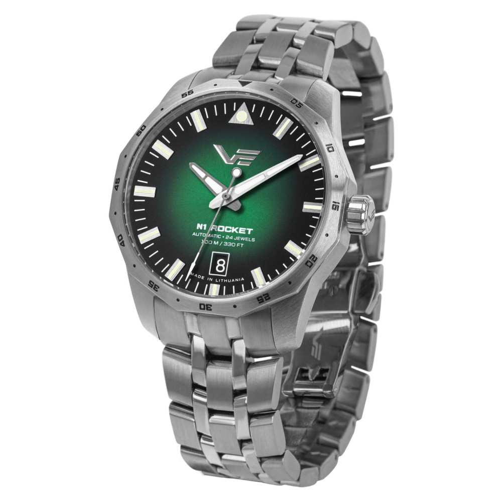 Vostok Europe NH35A-125A749B Rocket N-1 Automatic Green Compact 39mm - zegarek damski 1