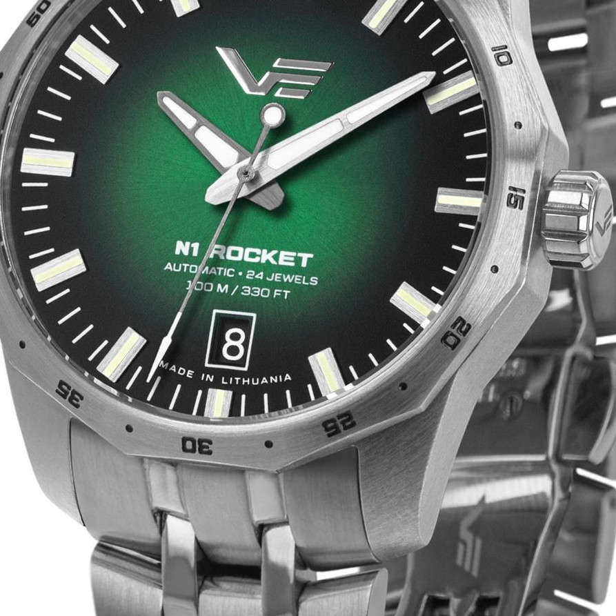Vostok Europe NH35A-125A749B Rocket N-1 Automatic Green Compact 39mm - zegarek damski 2