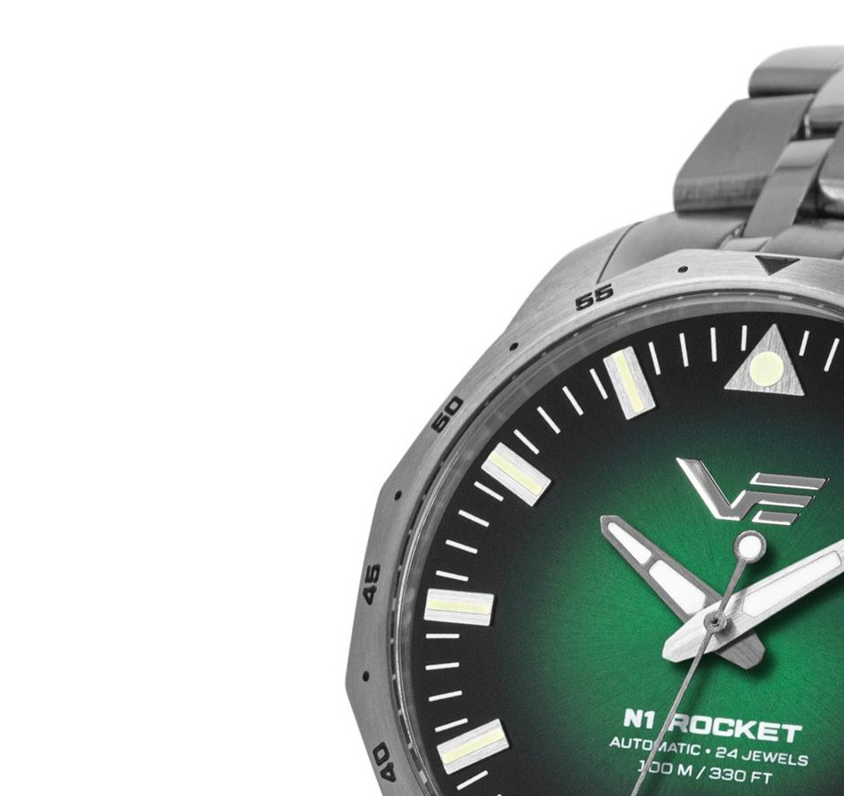 Vostok Europe NH35A-125A749B Rocket N-1 Automatic Green Compact 39mm - zegarek damski 4