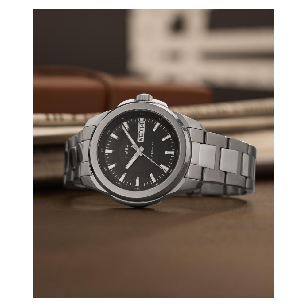 Timex TW2Y21000 Essex Day and Date 45mm Stainless Steel Bracelet Watch - zegarek męski 7