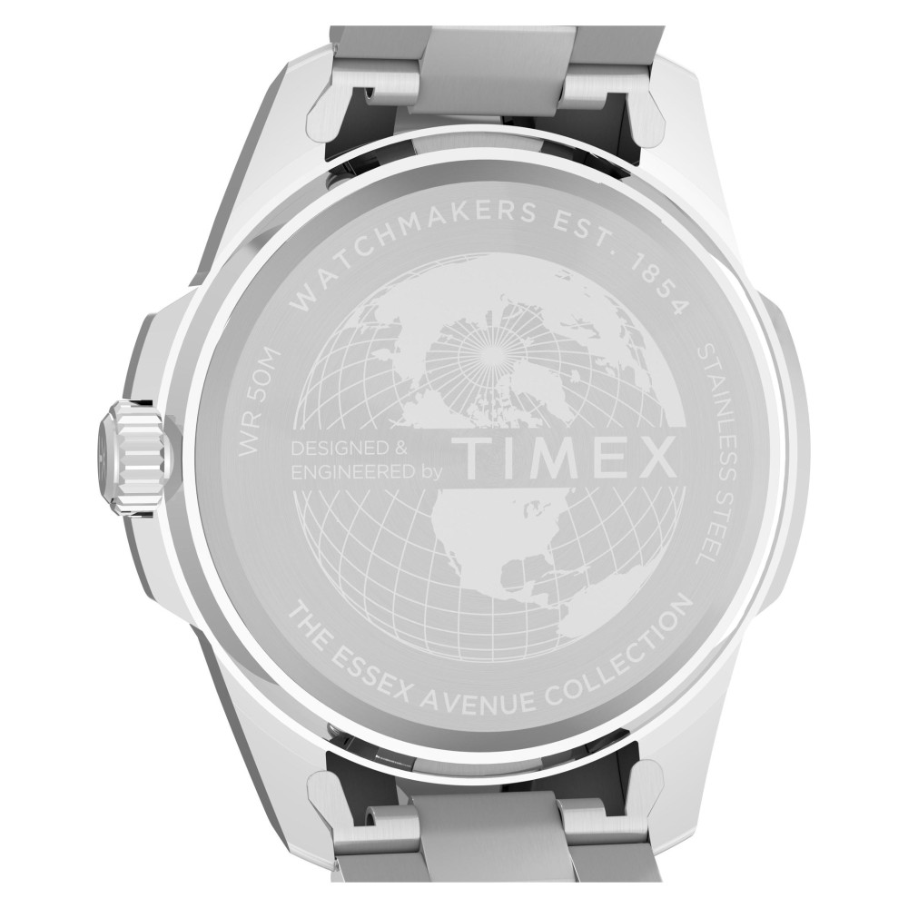 Timex TW2Y21000 Essex Day and Date 45mm Stainless Steel Bracelet Watch - zegarek męski 11