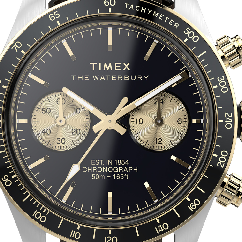 Timex TW2Y24100 Waterbury Heritage Chronograph 39mm Leather Strap - zegarek męski 2