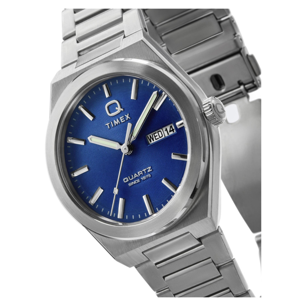Timex TW2Y25100 Q Timex® Continental Day and Date 39mm Stainless Steel Bracelet Watch - zegarek męski 8
