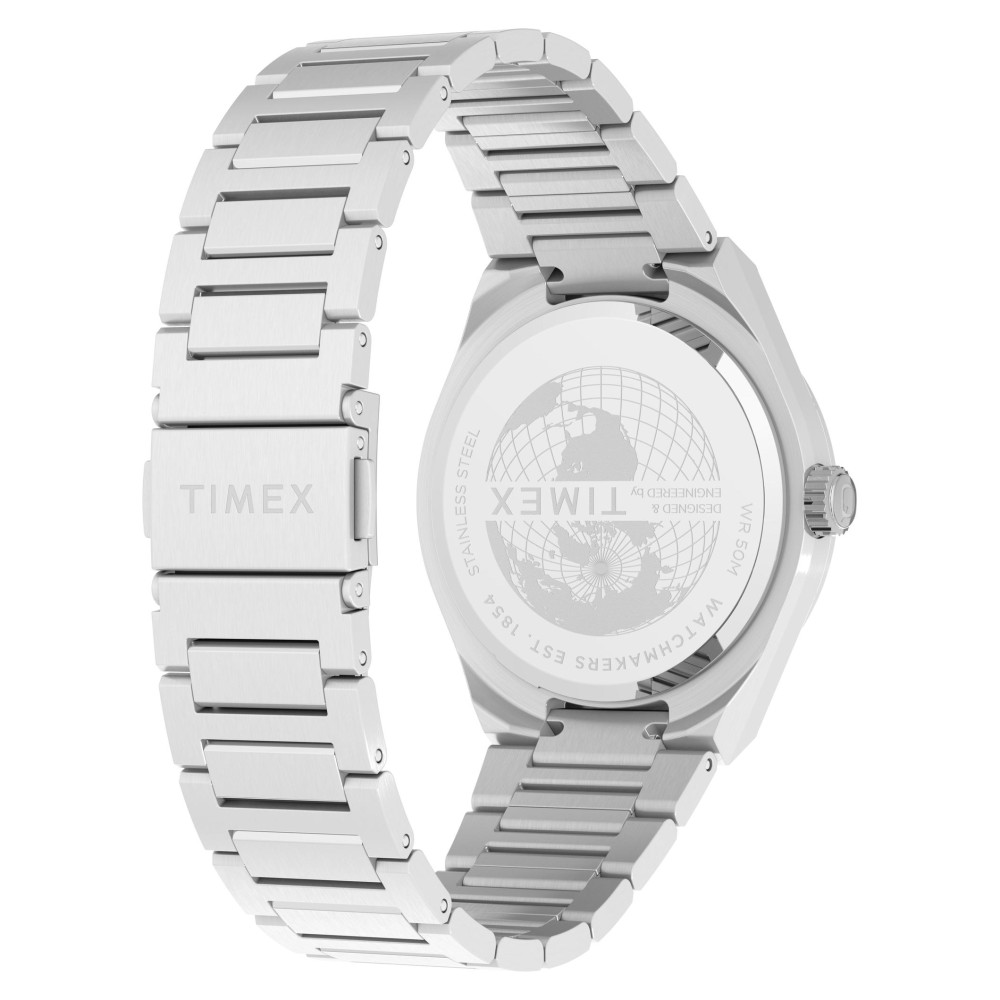 Timex TW2Y25100 Q Timex® Continental Day and Date 39mm Stainless Steel Bracelet Watch - zegarek męski 9