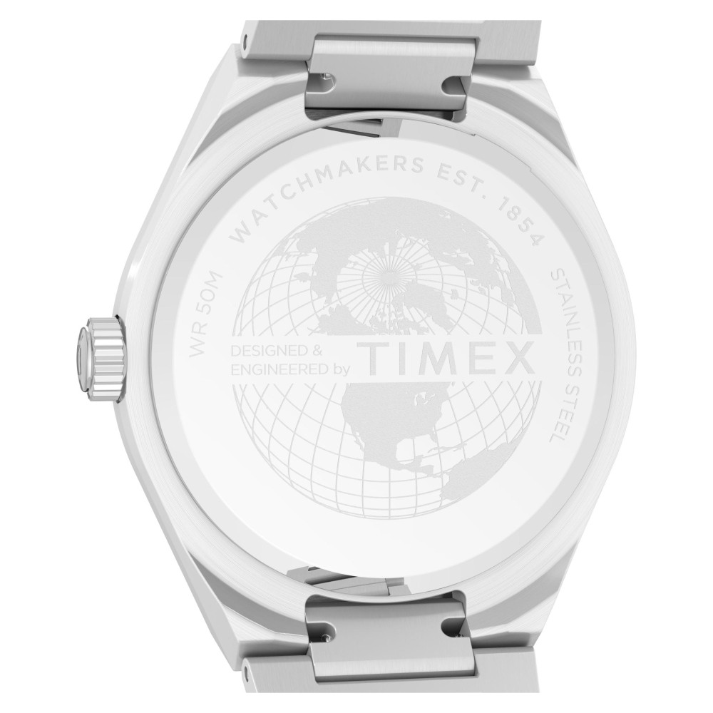 Timex TW2Y25100 Q Timex® Continental Day and Date 39mm Stainless Steel Bracelet Watch - zegarek męski 11