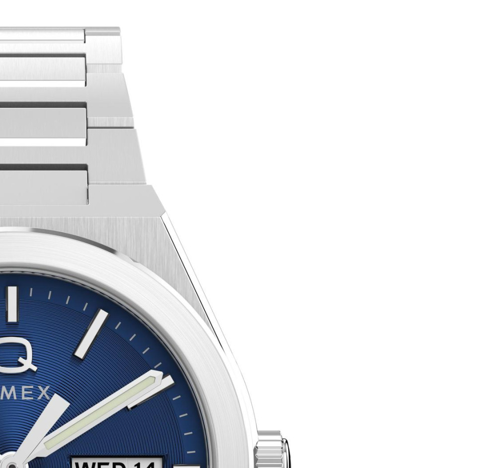 Timex TW2Y25100 Q Timex® Continental Day and Date 39mm Stainless Steel Bracelet Watch - zegarek męski 5