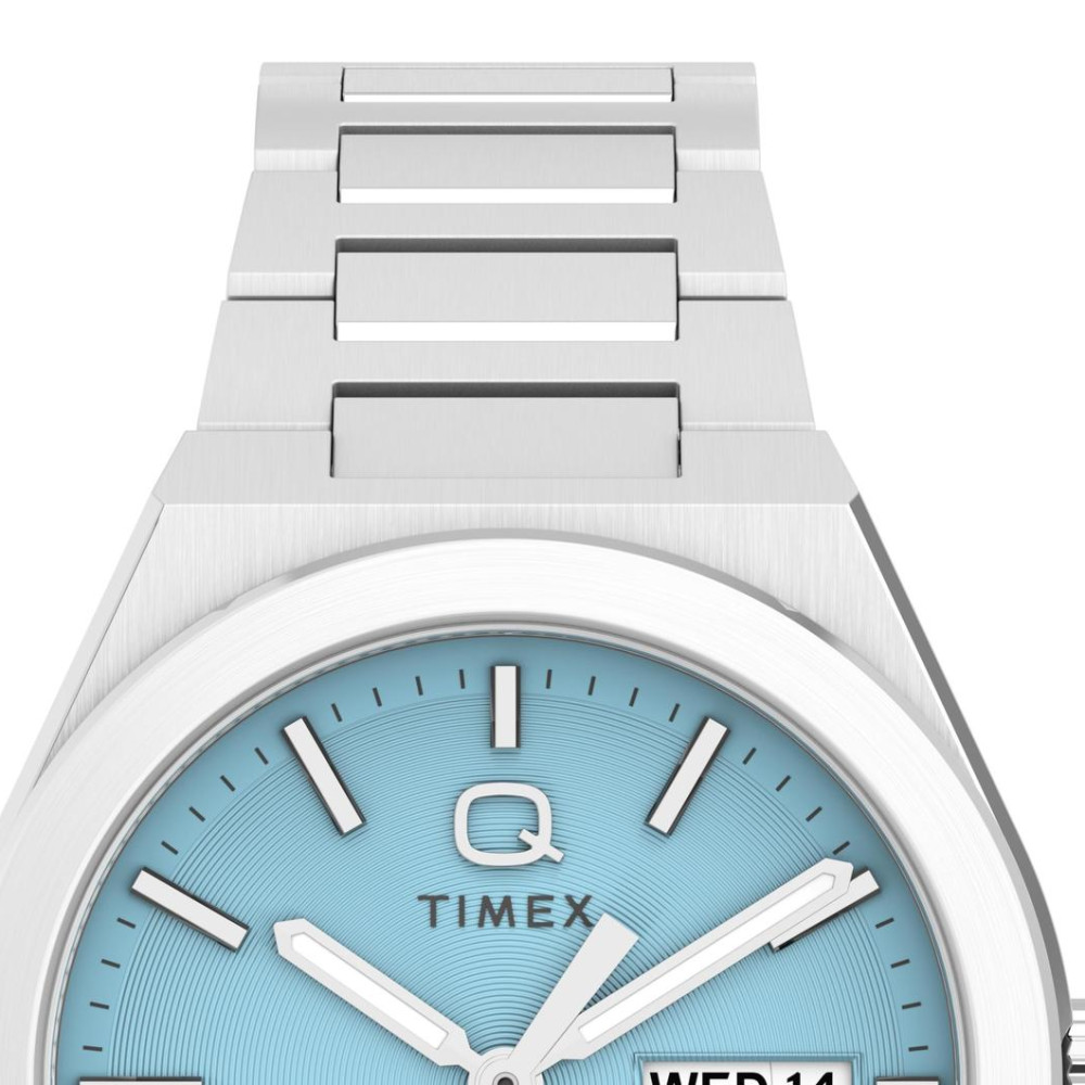 Timex TW2Y35200 Q Timex® Continental Day and Date 39mm Stainless Steel Bracelet Watch - zegarek męski 3