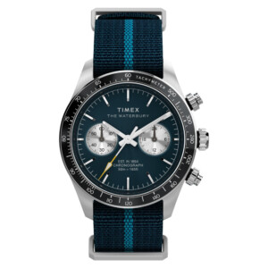 Timex TW2Y39000 Waterbury Heritage Chronograph 39mm Fabric Strap Watch - zegarek męski