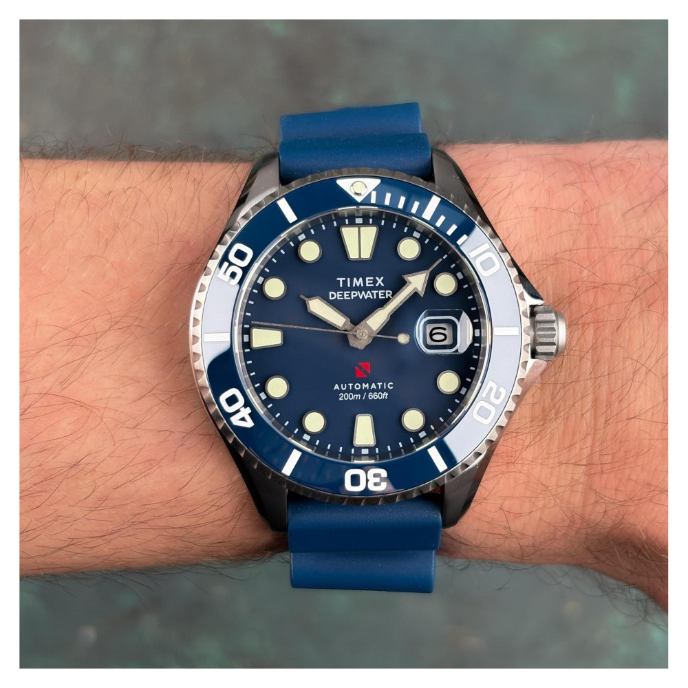 Timex TW2Y39900 Deepwater Meridian 200 Automatic 44mm Synthetic Rubber Strap Watch - zegarek męski 11
