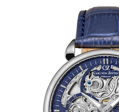 Carl von Zeyten CVZ0005SBLS Neukirch Skeleton Sun & Moon Automatic - zegarek męski 4