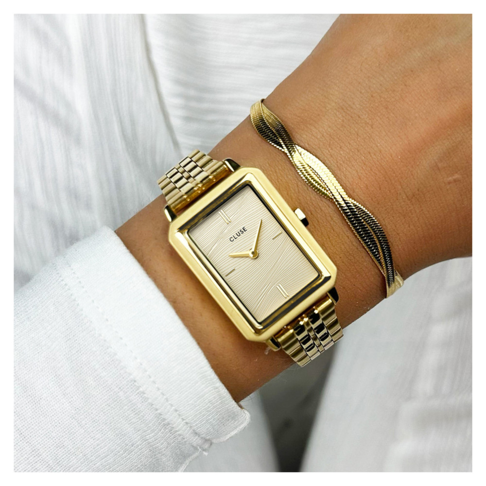 Cluse CW11511 Fluette Steel Sand Texture Gold - zegarek damski 9