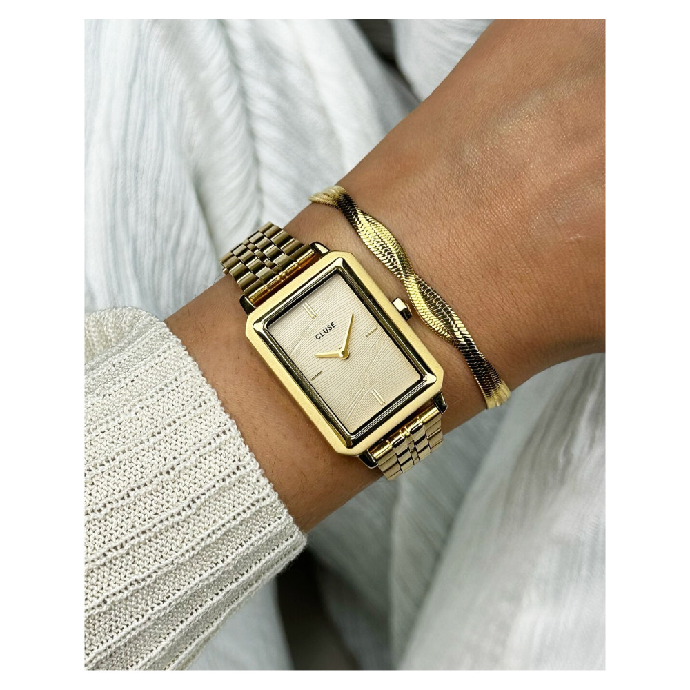 Cluse CW11511 Fluette Steel Sand Texture Gold - zegarek damski 11