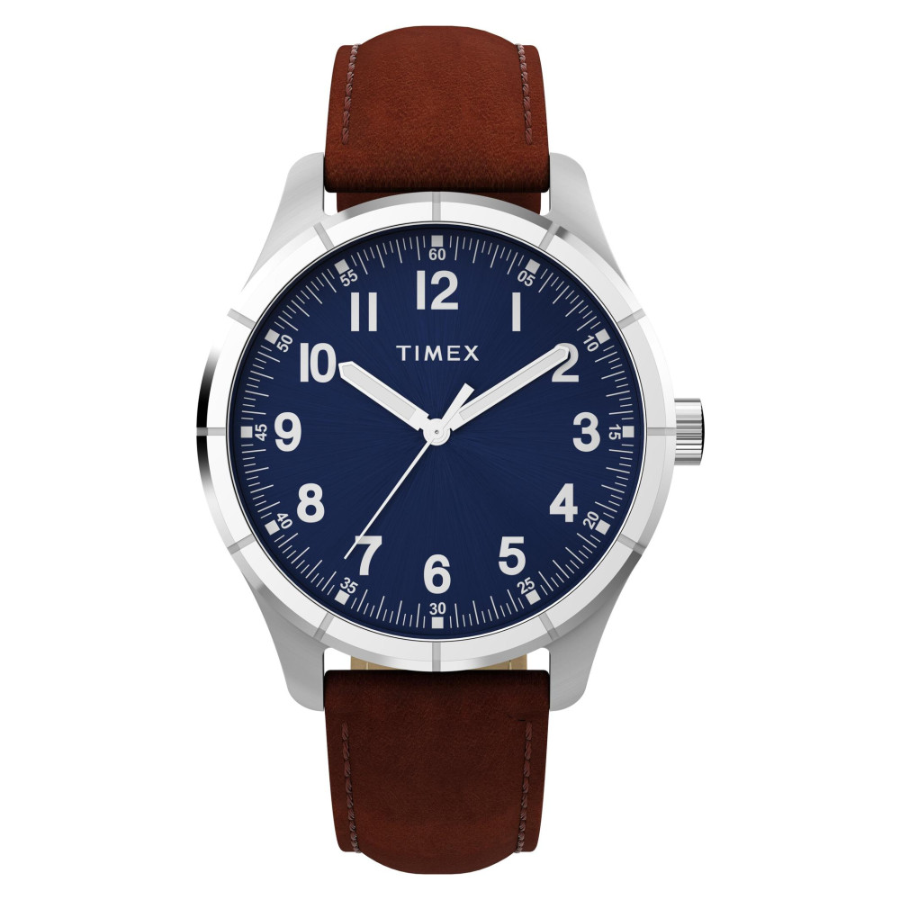 Timex TW2Y16200 Main Street 42mm Leather Strap Watch - zegarek męski 1