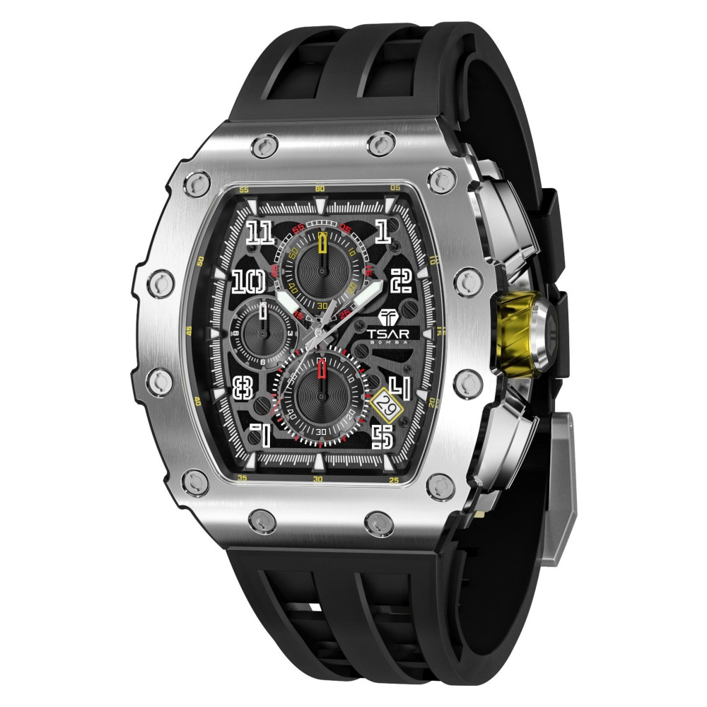 Tsar Bomba TB8204Q-13 Elemental Calendar Silver Black - zegarek męski 7