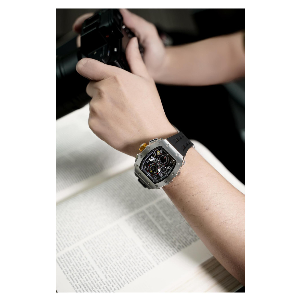 Tsar Bomba TB8204Q-13 Elemental Calendar Silver Black - zegarek męski 15